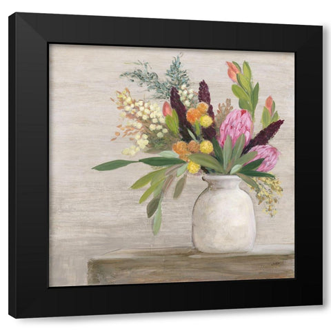 Protea Still Life I Black Modern Wood Framed Art Print with Double Matting by Purinton, Julia