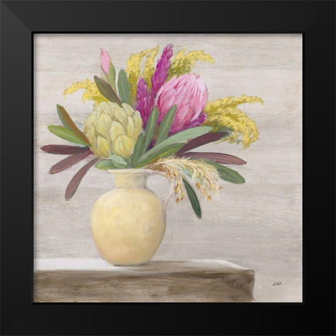 Protea Still Life II Black Modern Wood Framed Art Print by Purinton, Julia