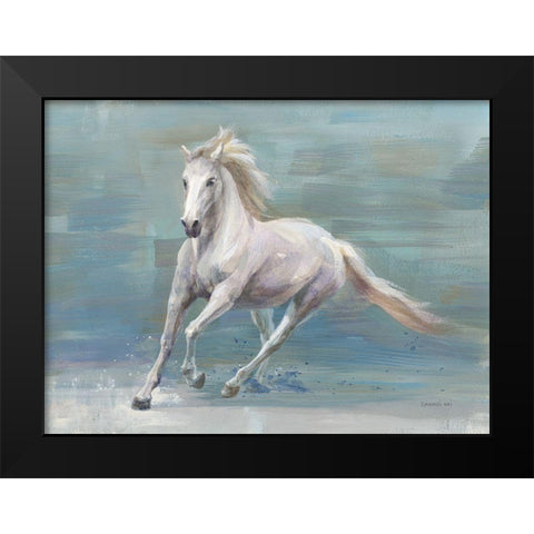 Running Free Black Modern Wood Framed Art Print by Nai, Danhui