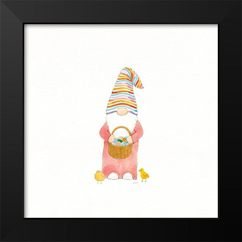 Easter Gnomes II Bright Black Modern Wood Framed Art Print by Jackson, Jenaya