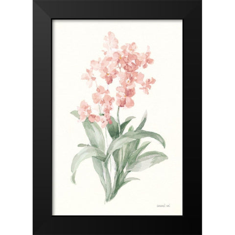 Spring Orchid I Black Modern Wood Framed Art Print by Nai, Danhui