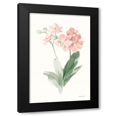 Spring Orchid II Black Modern Wood Framed Art Print by Nai, Danhui