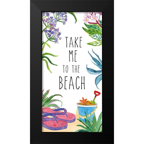 Tropical Home V on White Black Modern Wood Framed Art Print by Zaman, Farida