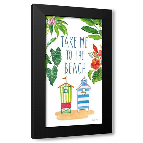 Tropical Home VII on White Black Modern Wood Framed Art Print by Zaman, Farida