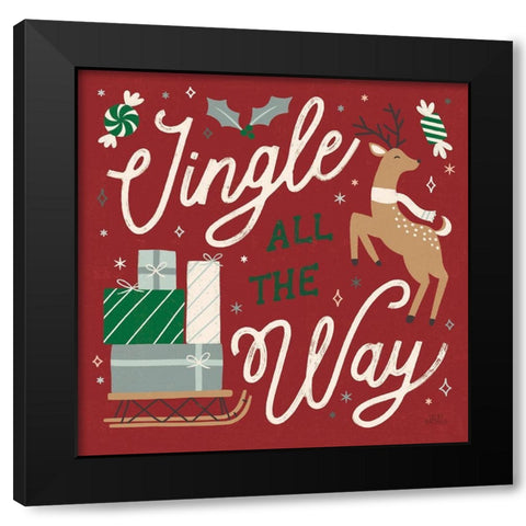 Reindeer Holiday V RG Black Modern Wood Framed Art Print by Marshall, Laura