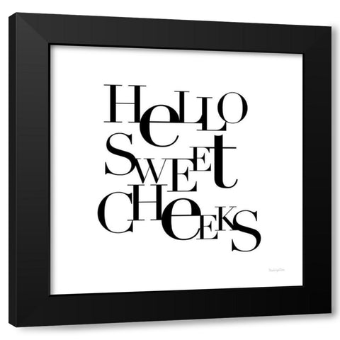 Sweet Cheeks Black Modern Wood Framed Art Print by Charro, Mercedes Lopez