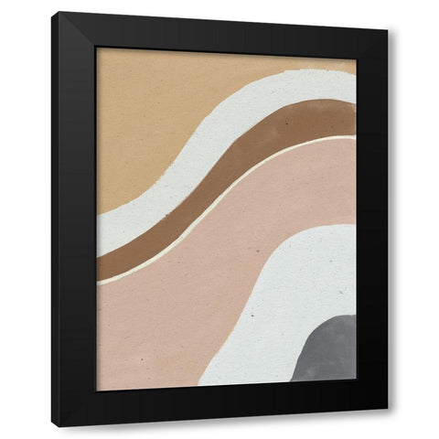 Flowing II Neutral Black Modern Wood Framed Art Print with Double Matting by Nai, Danhui