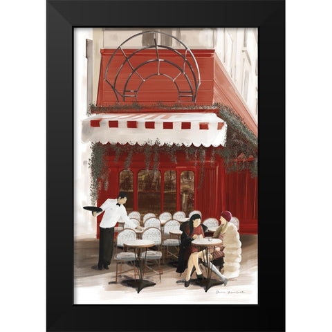 Paris Bistro Red Black Modern Wood Framed Art Print by Escalante, Omar