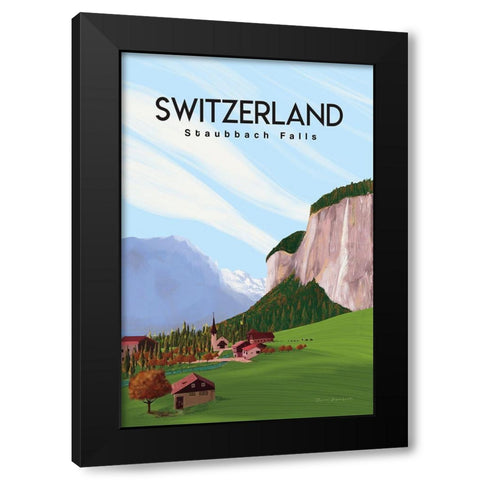 Swiss Alps Black Modern Wood Framed Art Print with Double Matting by Escalante, Omar