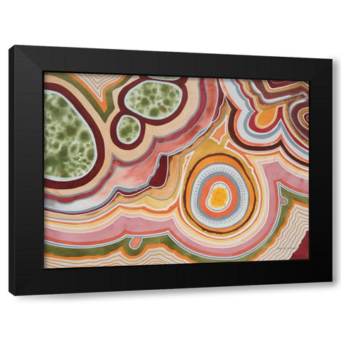 Agate II Black Modern Wood Framed Art Print with Double Matting by Gallagher, Megan