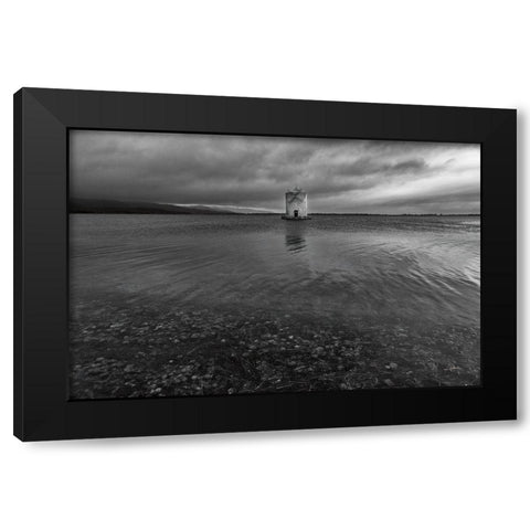 Windmill Island Black Modern Wood Framed Art Print with Double Matting by Aledanda