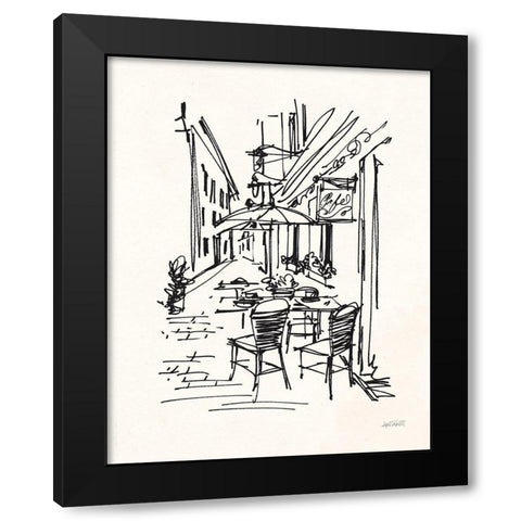 Cafe Sketch II Cream Black Modern Wood Framed Art Print by Tavoletti, Anne
