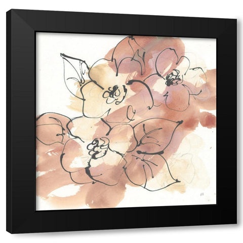 Cashmere Florals I Black Modern Wood Framed Art Print by Paschke, Chris