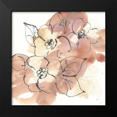 Cashmere Florals I Black Modern Wood Framed Art Print by Paschke, Chris