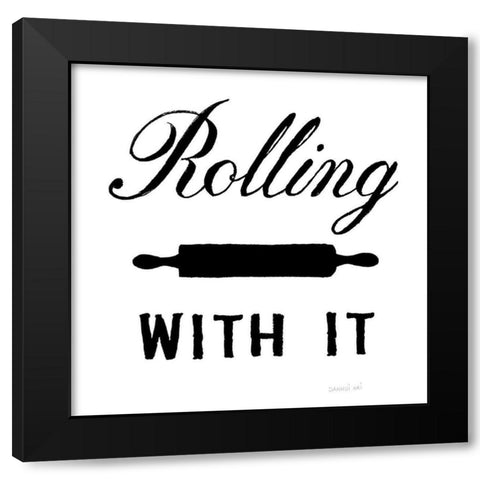 Rolling With It Black Modern Wood Framed Art Print with Double Matting by Nai, Danhui