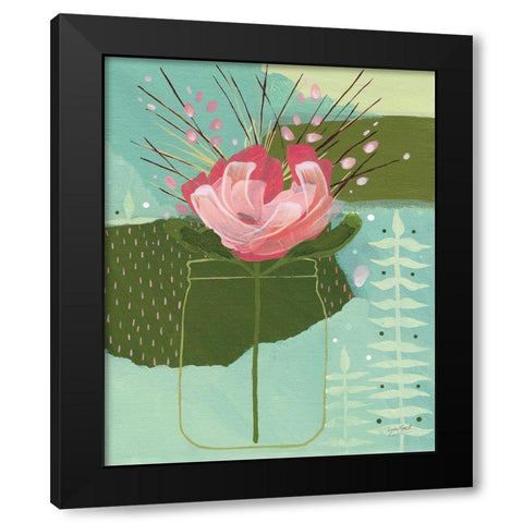 Rose I Black Modern Wood Framed Art Print with Double Matting by Mack, Lynn