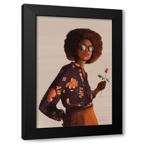 Flower Power I Black Modern Wood Framed Art Print with Double Matting by Escalante, Omar