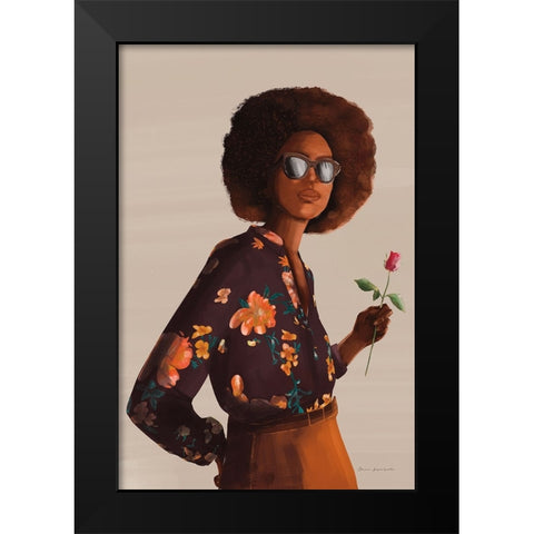 Flower Power I Black Modern Wood Framed Art Print by Escalante, Omar
