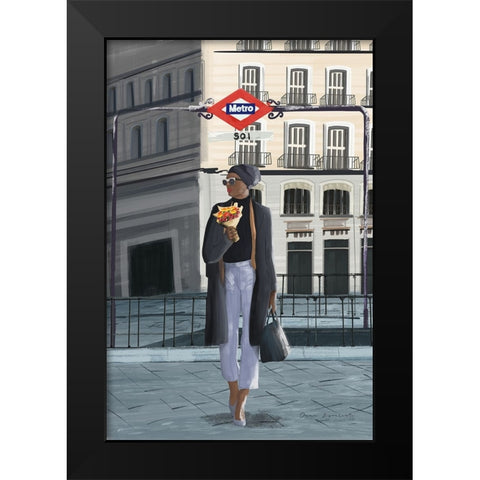 Girl in Madrid Black Modern Wood Framed Art Print by Escalante, Omar