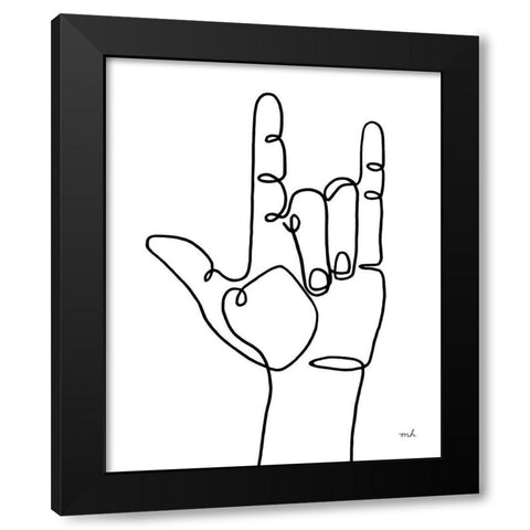 Love Sign Black Modern Wood Framed Art Print with Double Matting by Hershey, Moira