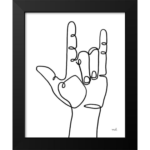 Love Sign Black Modern Wood Framed Art Print by Hershey, Moira