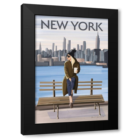 Girl in New York II Black Modern Wood Framed Art Print by Escalante, Omar
