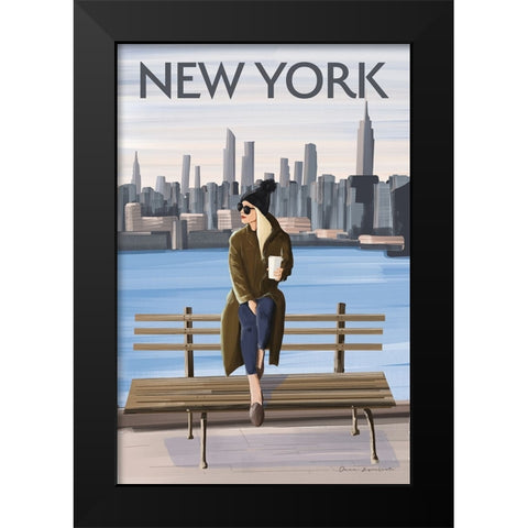 Girl in New York II Black Modern Wood Framed Art Print by Escalante, Omar