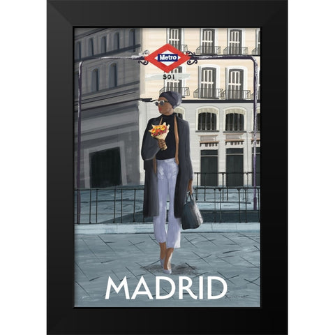 Girl in Madrid Black Modern Wood Framed Art Print by Escalante, Omar