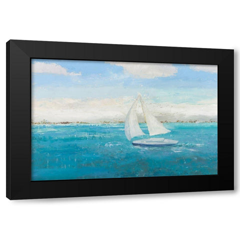 Sailing Into the Blue Black Modern Wood Framed Art Print by Wiens, James