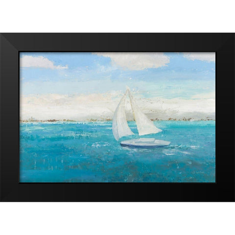 Sailing Into the Blue Black Modern Wood Framed Art Print by Wiens, James