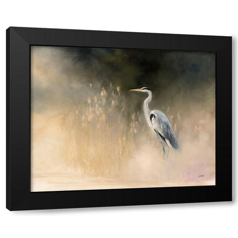 Peaceful Egret Black Modern Wood Framed Art Print by Purinton, Julia