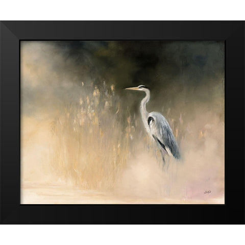 Peaceful Egret Black Modern Wood Framed Art Print by Purinton, Julia