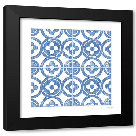 Artisan Tile IX Black Modern Wood Framed Art Print with Double Matting by Green, Nancy