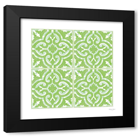 Artisan Tile XX Black Modern Wood Framed Art Print with Double Matting by Green, Nancy