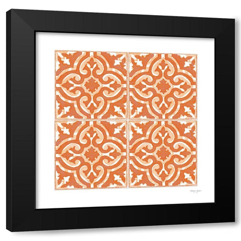 Artisan Tile XXI Black Modern Wood Framed Art Print with Double Matting by Green, Nancy