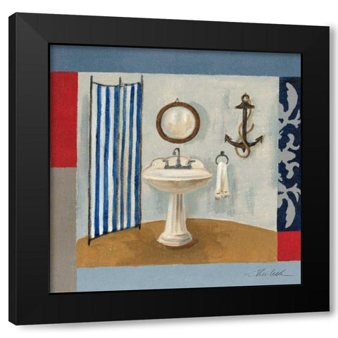 Nautical Bath I Black Modern Wood Framed Art Print with Double Matting by Vassileva, Silvia