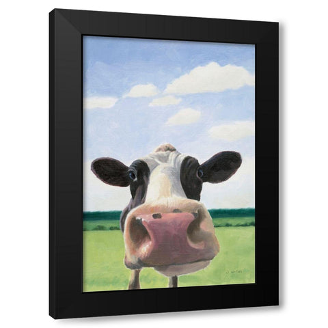 Funny Cow Black Modern Wood Framed Art Print with Double Matting by Wiens, James