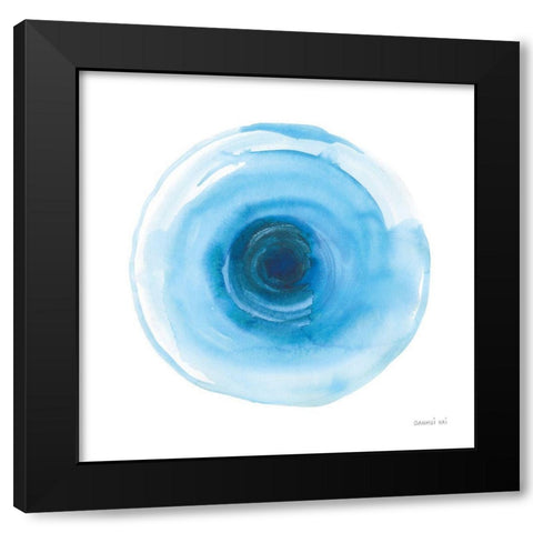 Center of Blue I Black Modern Wood Framed Art Print by Nai, Danhui