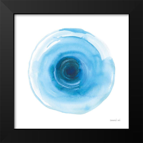 Center of Blue I Black Modern Wood Framed Art Print by Nai, Danhui