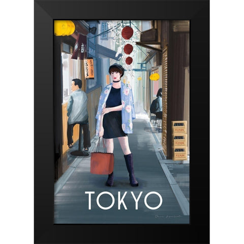 Girl in Tokyo II Black Modern Wood Framed Art Print by Escalante, Omar