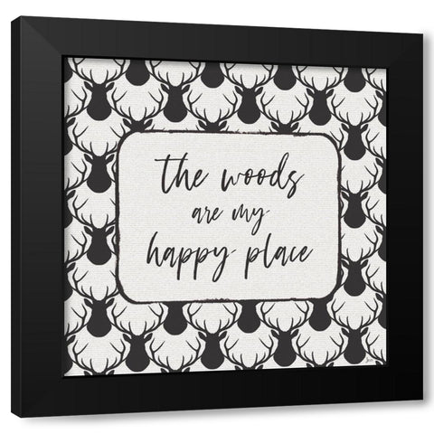 Lodge Antlers II Black Modern Wood Framed Art Print by Aiken, Jess
