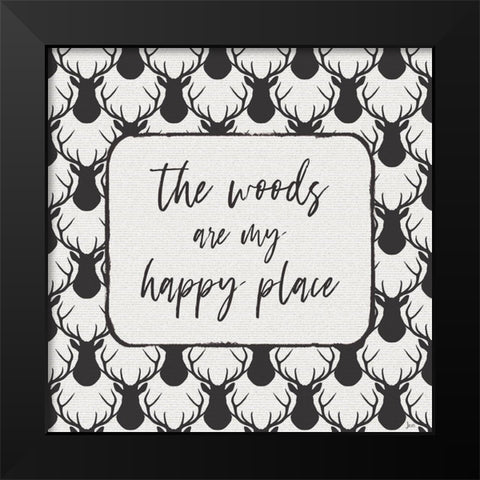Lodge Antlers II Black Modern Wood Framed Art Print by Aiken, Jess