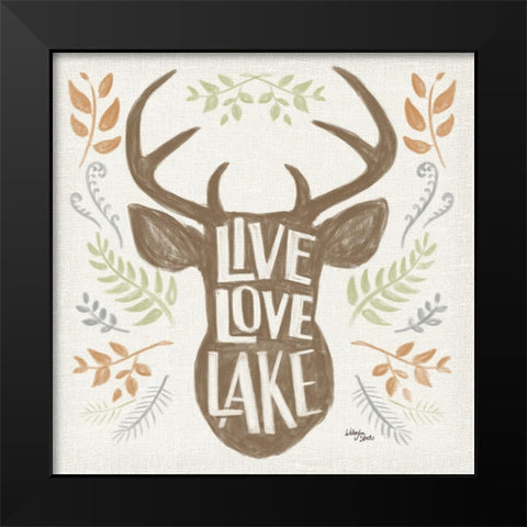 Lake Life III Green Black Modern Wood Framed Art Print by Wellington Studio