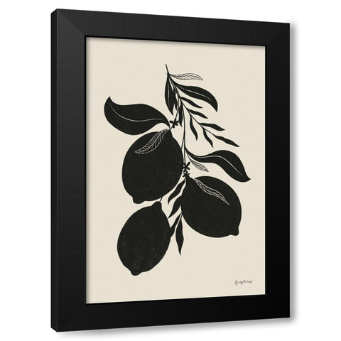 Lemon Silhouette I Black Modern Wood Framed Art Print with Double Matting by Thorns, Becky