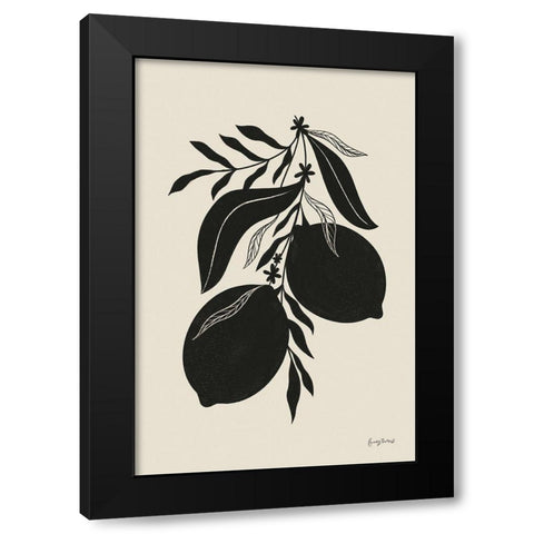 Lemon Silhouette II Black Modern Wood Framed Art Print with Double Matting by Thorns, Becky