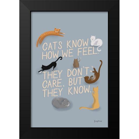 Ode to Cats Dark Black Modern Wood Framed Art Print by Thorns, Becky