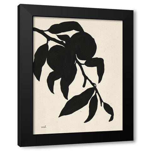 Peach I Black Modern Wood Framed Art Print with Double Matting by Hershey, Moira