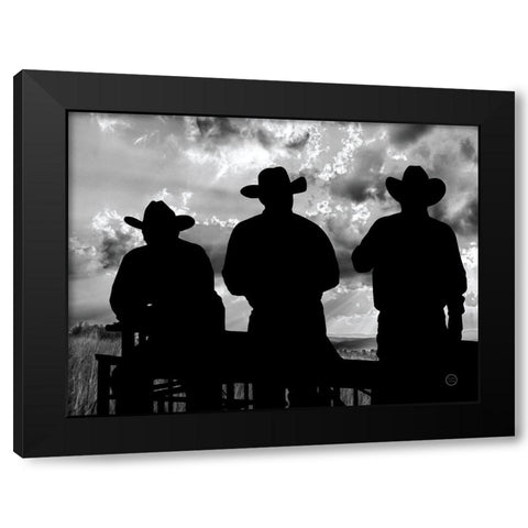 Three Cowboys Black Modern Wood Framed Art Print with Double Matting by Larson, Nathan