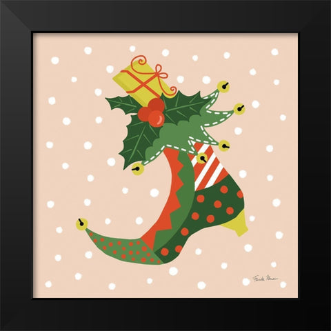 The Night Before Christmas III Bright Black Modern Wood Framed Art Print by Zaman, Farida