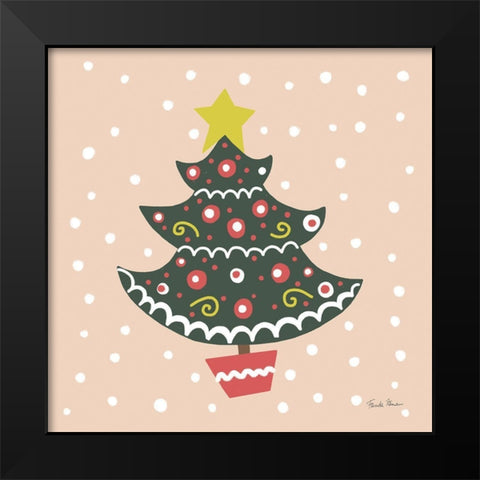 The Night Before Christmas IV Bright Black Modern Wood Framed Art Print by Zaman, Farida